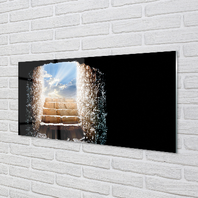 Painel de vidro Escadas de sol