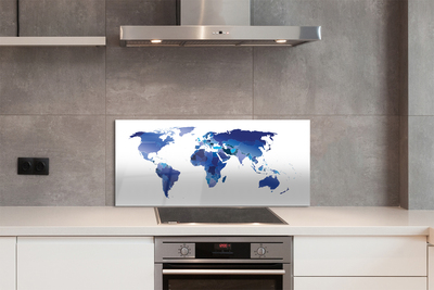 Painel de vidro Mapa azul