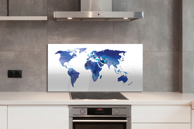Painel de vidro Mapa azul