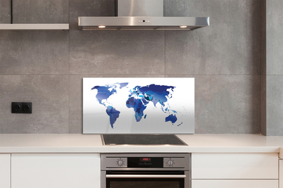Painel de vidro Mapa azul