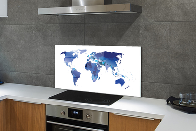 Painel de vidro Mapa azul