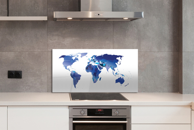Painel de vidro Mapa azul