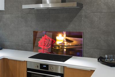 Painel de vidro Vidro de vela rosa