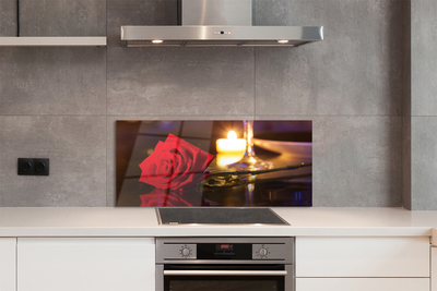 Painel de vidro Vidro de vela rosa