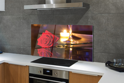 Painel de vidro Vidro de vela rosa