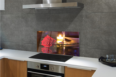 Painel de vidro Vidro de vela rosa