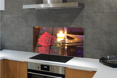 Painel de vidro Vidro de vela rosa