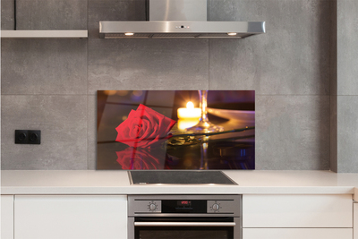 Painel de vidro Vidro de vela rosa