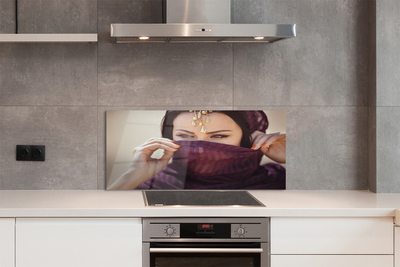 Painel de vidro Tecido roxo feminino