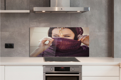 Painel de vidro Tecido roxo feminino