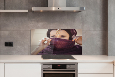 Painel de vidro Tecido roxo feminino