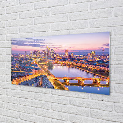 Painel de vidro Panorama noturno de Berlim, Alemanha