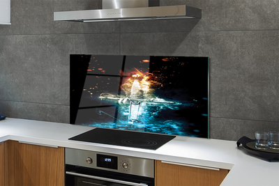 Painel de vidro Espada de fumaça colorida