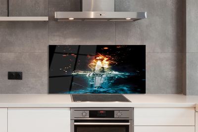 Painel de vidro Espada de fumaça colorida