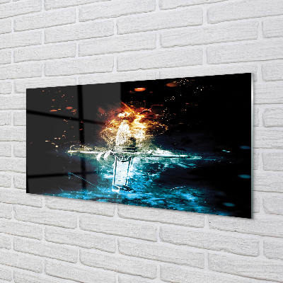 Painel de vidro Espada de fumaça colorida