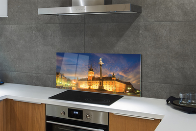 Painel de vidro Pôr do sol na Cidade Velha de Varsóvia