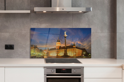 Painel de vidro Pôr do sol na Cidade Velha de Varsóvia