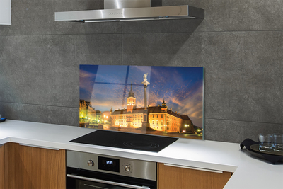 Painel de vidro Pôr do sol na Cidade Velha de Varsóvia