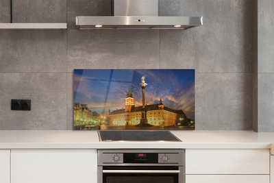 Painel de vidro Pôr do sol na Cidade Velha de Varsóvia