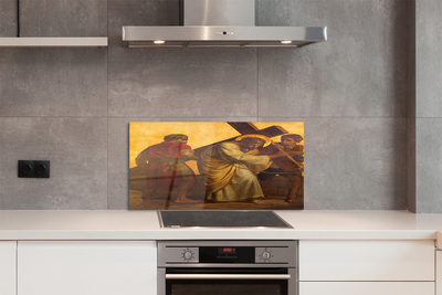 Painel de vidro Jesus cruzou as pessoas