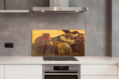 Painel de vidro Jesus cruzou as pessoas