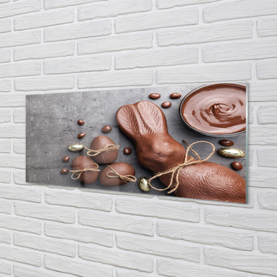 Painel de vidro Coelho de doces de chocolate