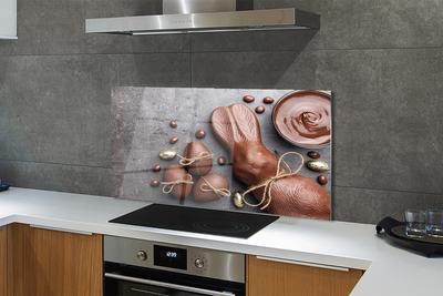 Painel de vidro Coelho de doces de chocolate