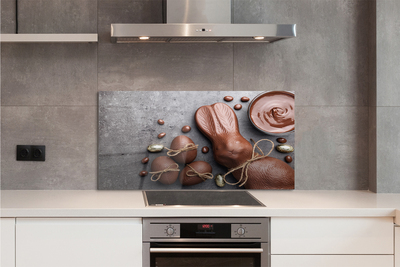 Painel de vidro Coelho de doces de chocolate