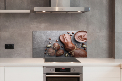 Painel de vidro Coelho de doces de chocolate