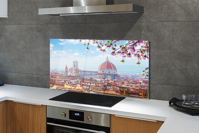 Painel de vidro Panorama da Catedral da Itália à noite