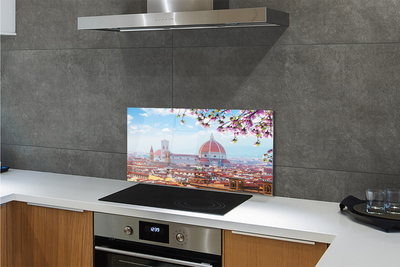 Painel de vidro Panorama da Catedral da Itália à noite