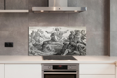 Painel de vidro Desenhando pessoas de Jesus