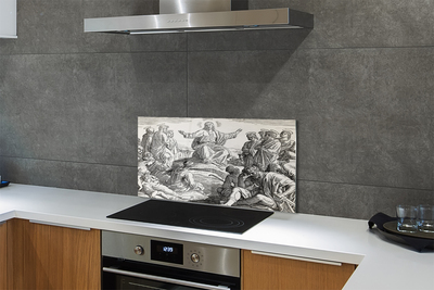 Painel de vidro Desenhando pessoas de Jesus