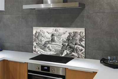 Painel de vidro Desenhando pessoas de Jesus