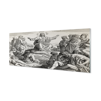 Painel de vidro Desenhando pessoas de Jesus