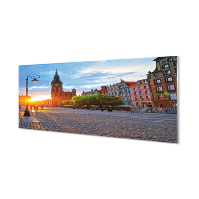 Painel de vidro Nascer do sol na Cidade Velha de Gdansk