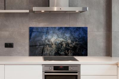 Painel de vidro Mãos luz azul