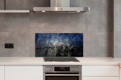 Painel de vidro Mãos luz azul