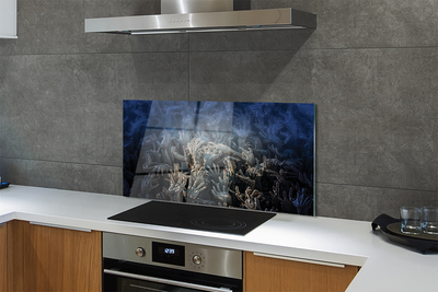 Painel de vidro Mãos luz azul