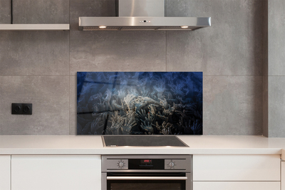 Painel de vidro Mãos luz azul