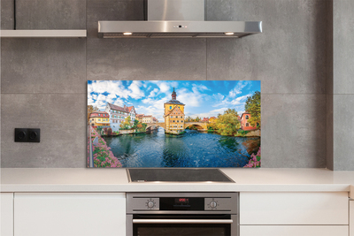 Painel de vidro Pontes fluviais da Alemanha Cidade Velha