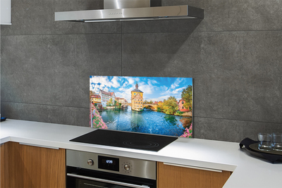 Painel de vidro Pontes fluviais da Alemanha Cidade Velha