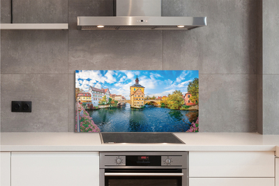 Painel de vidro Pontes fluviais da Alemanha Cidade Velha