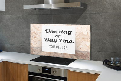 Painel de vidro Letras pretas em fundo branco