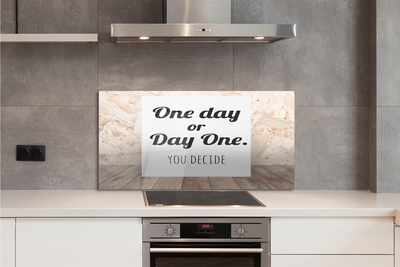 Painel de vidro Letras pretas em fundo branco