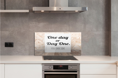 Painel de vidro Letras pretas em fundo branco