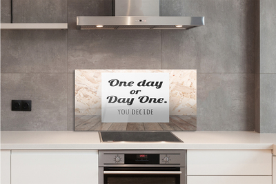 Painel de vidro Letras pretas em fundo branco