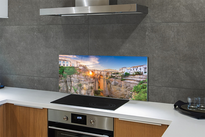 Painel de vidro Pôr do sol na Ponte da Espanha