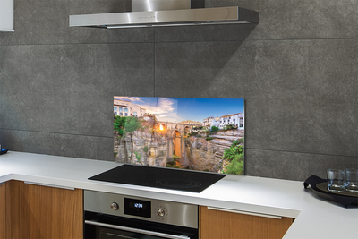 Painel de vidro Pôr do sol na Ponte da Espanha