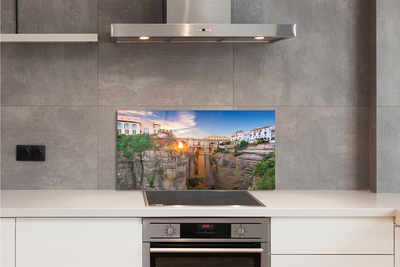 Painel de vidro Pôr do sol na Ponte da Espanha